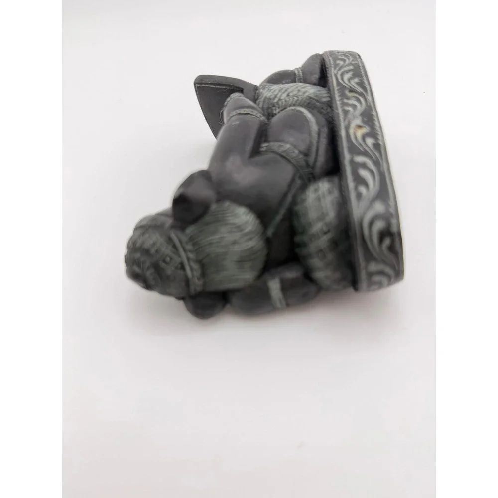 Lord Ganesha Statue‎ Using Laptop Black Carved Figurine Hindu Elephant God Decor